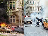 Zrinjevac u plamenu, srpsko raketiranje Zagreba 1995. godine  Zločinački napad 3. svibnja 1995. Srpski pobunjenici ispalili se raketu tipa Orkan i na Zrinjevac.